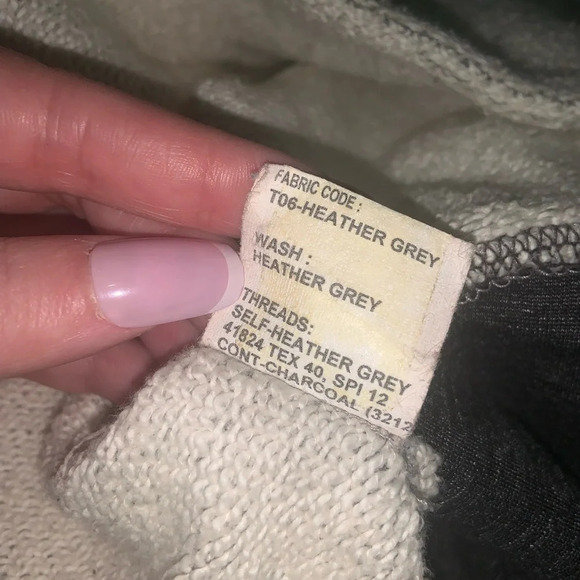 7 for all man kind heather grey terry hoodie zip sweatshirt athletic casual $98 - Picture 10 of 11
